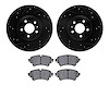 8502-73393 Drilled/Slotted Brake Rotors w/5000 Advanced Brake Pads Kit [Black], 2018-2020 Audi/Volkswagen, Position: Rear - image 1