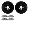 8502-73407 Drilled/Slotted Brake Rotors w/5000 Advanced Brake Pads Kit [Black], 2012-2017 Audi/Volkswagen, Position: Front - image 1