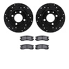 8502-74000 Drilled/Slotted Brake Rotors w/5000 Advanced Brake Pads Kit [Black], 1995-2009 Audi/Volkswagen, Position: Front - image 1