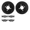 8502-74003 Drilled/Slotted Brake Rotors w/5000 Advanced Brake Pads Kit [Black], 1984-2009 Audi/Volkswagen, Position: Front - image 1