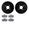 8502-74008 Drilled/Slotted Brake Rotors w/5000 Advanced Brake Pads Kit [Black], 1993-1993 Audi/Volkswagen, Position: Front - image 1