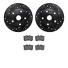8502-74013 Drilled/Slotted Brake Rotors w/5000 Advanced Brake Pads Kit [Black], 1992-1998 Audi/Volkswagen, Position: Rear - image 1