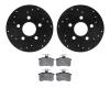 8502-74020 Drilled/Slotted Brake Rotors w/5000 Advanced Brake Pads Kit [Black], 1996-2001 Audi/Volkswagen, Position: Rear - image 1