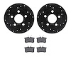 8502-74021 Drilled/Slotted Brake Rotors w/5000 Advanced Brake Pads Kit [Black], 1998-2005 Audi/Volkswagen, Position: Rear - image 1