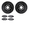 8502-74028 Drilled/Slotted Brake Rotors w/5000 Advanced Brake Pads Kit [Black], Fits Select Multiple Makes/Models, Position: Fro - image 1
