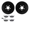 8502-74030 Drilled/Slotted Brake Rotors w/5000 Advanced Brake Pads Kit [Black], 1999-2010 Audi/Volkswagen, Position: Front - image 1