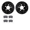 8502-74034 Drilled/Slotted Brake Rotors w/5000 Advanced Brake Pads Kit [Black], 1998-2020 Multiple Makes/Models, Position: Rear - image 1