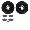 8502-74042 Drilled/Slotted Brake Rotors w/5000 Advanced Brake Pads Kit [Black], 2003-2006 Audi/Volkswagen, Position: Front - image 1