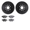 8502-74052 Drilled/Slotted Brake Rotors w/5000 Advanced Brake Pads Kit [Black], 2005-2013 Audi/Volkswagen, Position: Front - image 1