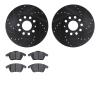 8502-74054 Drilled/Slotted Brake Rotors w/5000 Advanced Brake Pads Kit [Black], 2011-2019 Audi/Volkswagen, Position: Front - image 1