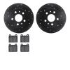 8502-74070 Drilled/Slotted Brake Rotors w/5000 Advanced Brake Pads Kit [Black], 1972-1978 Audi/Volkswagen, Position: Front - image 1