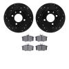 8502-74074 Drilled/Slotted Brake Rotors w/5000 Advanced Brake Pads Kit [Black], 1977-1983 Audi/Volkswagen, Position: Front - image 1