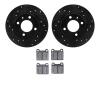 8502-74075 Drilled/Slotted Brake Rotors w/5000 Advanced Brake Pads Kit [Black], 1973-1980 Audi/Volkswagen, Position: Front - image 1