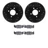 8502-74078 Drilled/Slotted Brake Rotors w/5000 Advanced Brake Pads Kit [Black], 1980-1984 Audi/Volkswagen, Position: Front - image 1