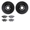 8502-74092 Drilled/Slotted Brake Rotors w/5000 Advanced Brake Pads Kit [Black], 2005-2015 Audi/Volkswagen, Position: Front - image 1