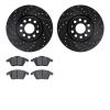 8502-74095 Drilled/Slotted Brake Rotors w/5000 Advanced Brake Pads Kit [Black], 2005-2018 Audi/Volkswagen, Position: Front - image 1