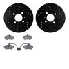 8502-74140 Drilled/Slotted Brake Rotors w/5000 Advanced Brake Pads Kit [Black], 1995-1995 Audi/Volkswagen, Position: Front - image 1