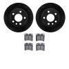 8502-74219 Drilled/Slotted Brake Rotors w/5000 Advanced Brake Pads Kit [Black], 1992-1995 Audi/Volkswagen, Position: Front - image 1