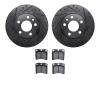 8502-74231 Drilled/Slotted Brake Rotors w/5000 Advanced Brake Pads Kit [Black], 1996-1999 Audi/Volkswagen, Position: Front - image 1