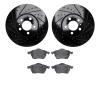 8502-74232 Drilled/Slotted Brake Rotors w/5000 Advanced Brake Pads Kit [Black], 1998-1998 Audi/Volkswagen, Position: Front - image 1