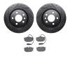 8502-74255 Drilled/Slotted Brake Rotors w/5000 Advanced Brake Pads Kit [Black], 2001-2003 Audi/Volkswagen, Position: Rear - image 1