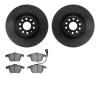 8502-74307 Drilled/Slotted Brake Rotors w/5000 Advanced Brake Pads Kit [Black], 2006-2011 Audi/Volkswagen, Position: Front - image 1