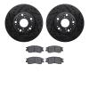 8502-75000 Drilled/Slotted Brake Rotors w/5000 Advanced Brake Pads Kit [Black], 1990-1990 Lexus/Toyota/Scion, Position: Front - image 1