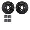 8502-75010 Drilled/Slotted Brake Rotors w/5000 Advanced Brake Pads Kit [Black], 1998-2010 Lexus/Toyota/Scion, Position: Rear - image 1