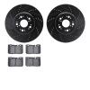 8502-75011 Drilled/Slotted Brake Rotors w/5000 Advanced Brake Pads Kit [Black], 1995-2000 Lexus/Toyota/Scion, Position: Front - image 1