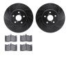 8502-75012 Drilled/Slotted Brake Rotors w/5000 Advanced Brake Pads Kit [Black], 2001-2006 Lexus/Toyota/Scion, Position: Front - image 1