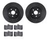 8502-75023 Drilled/Slotted Brake Rotors w/5000 Advanced Brake Pads Kit [Black], 2007-2011 Lexus/Toyota/Scion, Position: Front - image 1
