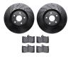 8502-75024 Drilled/Slotted Brake Rotors w/5000 Advanced Brake Pads Kit [Black], 2009-2011 Lexus/Toyota/Scion, Position: Front - image 1
