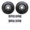 8502-75028 Drilled/Slotted Brake Rotors w/5000 Advanced Brake Pads Kit [Black], 2010-2017 Lexus/Toyota/Scion, Position: Front - image 1