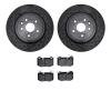 8502-75036 Drilled/Slotted Brake Rotors w/5000 Advanced Brake Pads Kit [Black], Fits Select Lexus/Toyota/Scion, Position: Rear - image 1