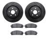 8502-75042 Drilled/Slotted Brake Rotors w/5000 Advanced Brake Pads Kit [Black], Fits Select Lexus/Toyota/Scion, Position: Front - image 1