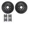 8502-75102 Drilled/Slotted Brake Rotors w/5000 Advanced Brake Pads Kit [Black], 2007-2017 Lexus/Toyota/Scion, Position: Rear - image 1