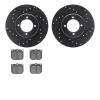 8502-76002 Drilled/Slotted Brake Rotors w/5000 Advanced Brake Pads Kit [Black], 1972-1982 Lexus/Toyota/Scion, Position: Front - image 1