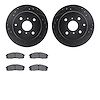 8502-76013 Drilled/Slotted Brake Rotors w/5000 Advanced Brake Pads Kit [Black], 1984-1988 Lexus/Toyota/Scion, Position: Rear - image 1