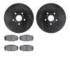 8502-76016 Drilled/Slotted Brake Rotors w/5000 Advanced Brake Pads Kit [Black], 1986-1992 Lexus/Toyota/Scion, Position: Front - image 1