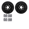 8502-76053 Drilled/Slotted Brake Rotors w/5000 Advanced Brake Pads Kit [Black], 1993-1998 Lexus/Toyota/Scion, Position: Rear - image 1