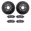 8502-76054 Drilled/Slotted Brake Rotors w/5000 Advanced Brake Pads Kit [Black], 1995-1999 Lexus/Toyota/Scion, Position: Rear - image 1