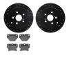 8502-76062 Drilled/Slotted Brake Rotors w/5000 Advanced Brake Pads Kit [Black], 2000-2008 Multiple Makes/Models, Position: Rear - image 1