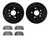 8502-76077 Drilled/Slotted Brake Rotors w/5000 Advanced Brake Pads Kit [Black], 2002-2006 Lexus/Toyota/Scion, Position: Rear - image 1