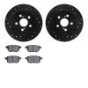 8502-76087 Drilled/Slotted Brake Rotors w/5000 Advanced Brake Pads Kit [Black], Fits Select Multiple Makes/Models, Position: Rea - image 1