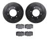 8502-76097 Drilled/Slotted Brake Rotors w/5000 Advanced Brake Pads Kit [Black], 1979-1980 Lexus/Toyota/Scion, Position: Front - image 1