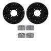8502-76099 Drilled/Slotted Brake Rotors w/5000 Advanced Brake Pads Kit [Black], 1975-1979 Lexus/Toyota/Scion, Position: Front - image 1