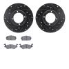 8502-76105 Drilled/Slotted Brake Rotors w/5000 Advanced Brake Pads Kit [Black], 1980-1982 Lexus/Toyota/Scion, Position: Front - image 1