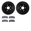 8502-76110 Drilled/Slotted Brake Rotors w/5000 Advanced Brake Pads Kit [Black], 1991-1997 Lexus/Toyota/Scion, Position: Rear - image 1