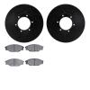 8502-76120 Drilled/Slotted Brake Rotors w/5000 Advanced Brake Pads Kit [Black], 1989-1993 Lexus/Toyota/Scion, Position: Front - image 1