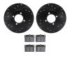 8502-76123 Drilled/Slotted Brake Rotors w/5000 Advanced Brake Pads Kit [Black], 1980-1983 Lexus/Toyota/Scion, Position: Front - image 1